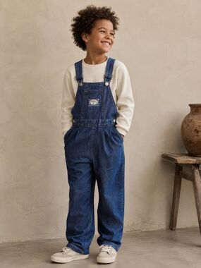 Vintage Krickets Kids Denim Overalls 3/4T - Fits 6/7Y 90s Blue Jean Bib Retro